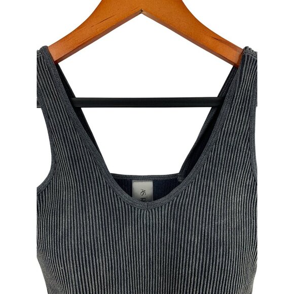 AS Revival Ribbed Tank Top OS Gray Womens Sleeveless - Picture 3 of 6